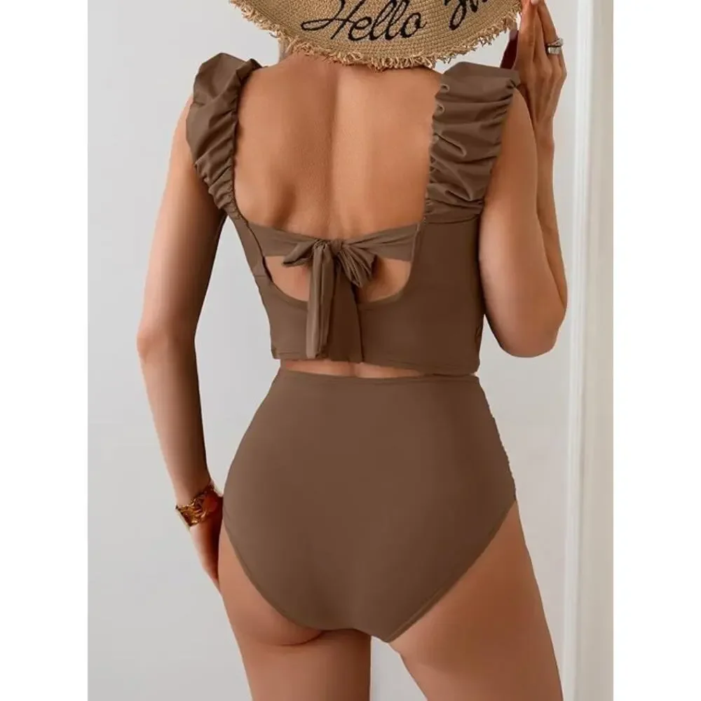 NWT Eomenie Tankini Swimsuits Ruched Tummy Control Bathing Suits Two Piece sz S